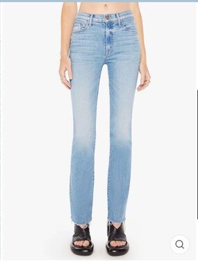 MOTHER Light Blue High-Rise Straight Leg Jeans